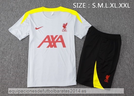 Nuevo Entrenamiento Conjunto Completo Liverpool 24/25 Gris Amarillo Negro Baratas